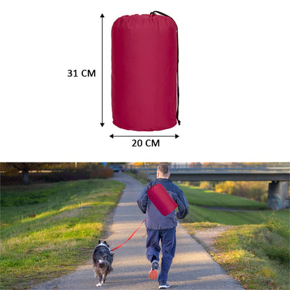 XIAPIA waterproof dog mat for outdoor use. Washable dog bed, antistatic, hygienic, foldable. Large pet travel blanket 110x68 cm (Red/Gray).