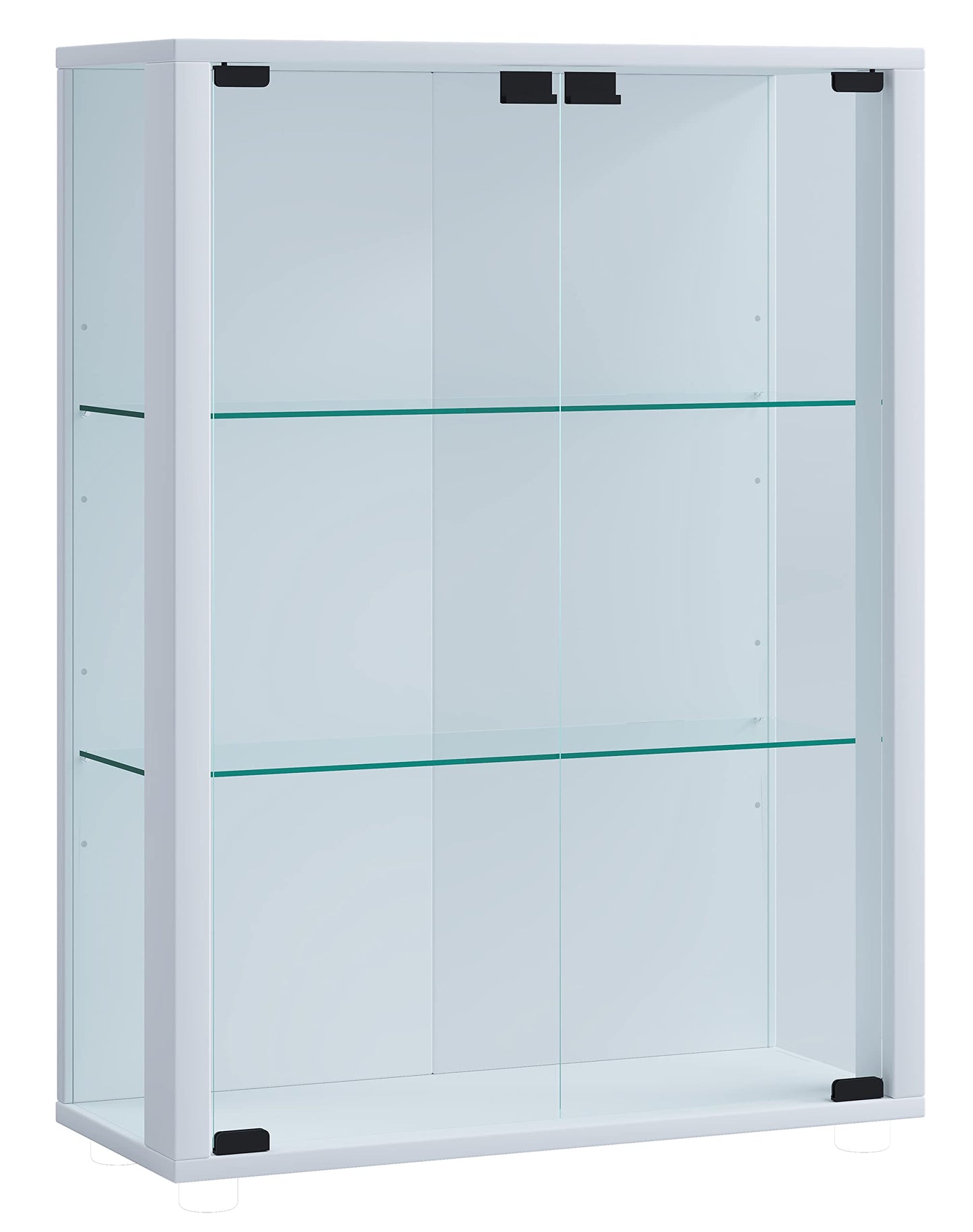 VCM wall display case glass cabinet shelf unit hanging showcase without lighting White "Udina"