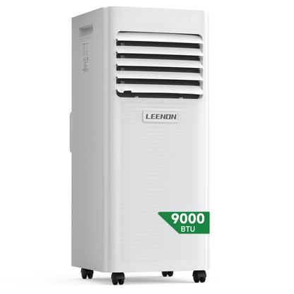 Air conditioner Mobile 9000 BTU, LEENON Mobile air conditioner 4 in 1 Cooling Dehumidifying Fan & Sleep Mode, 2.6KW Portable air conditioner with exhaust hose, Remote control/24h timer for home office up to 35 m².