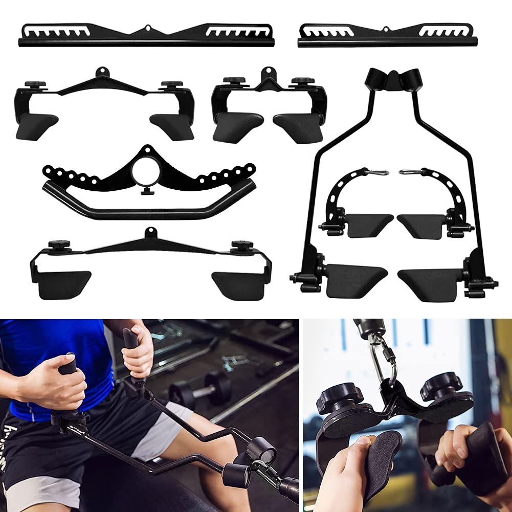 Rowing handle LAT Pull-Down attachment, Rotating fitness tower cable pull cable grip fitness gripper for weightlifting on the cable machine, training the triceps back muscles, home and fitness equipment.