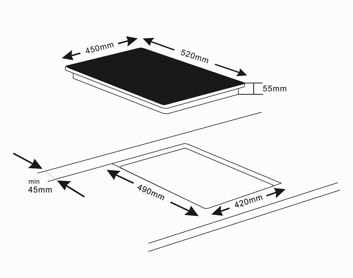 K&H Induction Cooktop 45-IN-5000 [3 ZONES] - Induction Cooking Plate - Induction Hob Plate Sensor Touch Control - Induction Cooktop Standalone for Installation - 5000 Watts - 17 Power Levels (45cm)