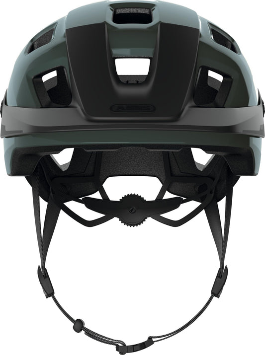 ABUS MTB helmet MoTrip - durable bike helmet with adjustable visor for mountain bikers - custom fit - Unisex - Green Glossy, M, M (54-58 cm)