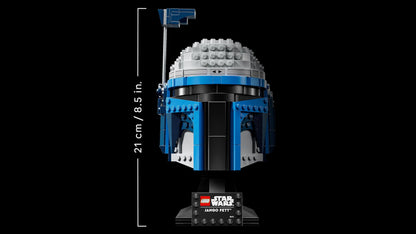 LEGO Star Wars 75408 Jango Fett Helmet - Mandalorian building set for adults - model with stand, name plaque, and adjustable antenna - gift for Attack of the Clones fans.