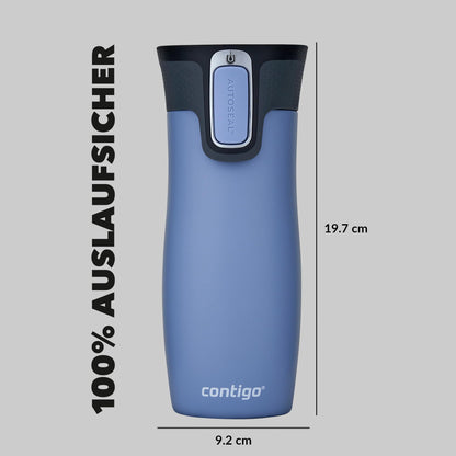 Contigo Unisex-Adult West Loop Autoseal Thermal Mug, Stainless Steel Insulated Mug, Coffee Mug To Go, BPA free, leak-proof travel mug with Easy-Clean Lid, keeps warm for up to 5h, 470 ml, Earl Grey