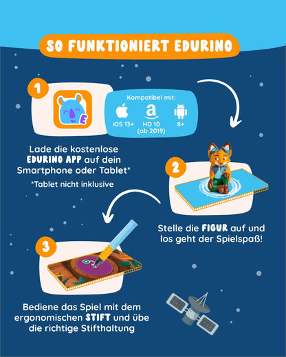 Edurino Bundle | 5 exciting learning games | Ages 4-8 | Reading & Writing, Numbers, First English, Logical Thinking, Creativity including pen & pencil case
