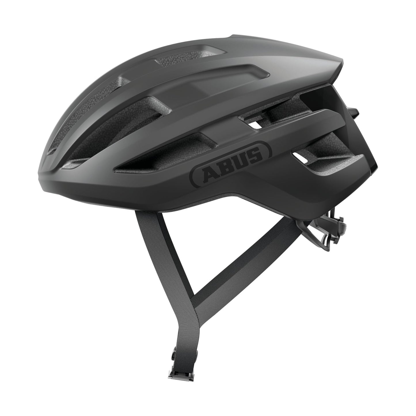 ABUS road bike helmet PowerDome - lightweight bicycle helmet with clever ventilation system and aerodynamic profile - Made in Italy - for women and men - Black, size M