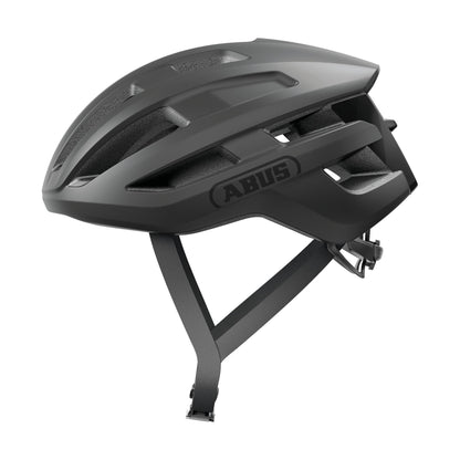 ABUS road bike helmet PowerDome - lightweight bicycle helmet with clever ventilation system and aerodynamic profile - Made in Italy - for women and men - Black, size M