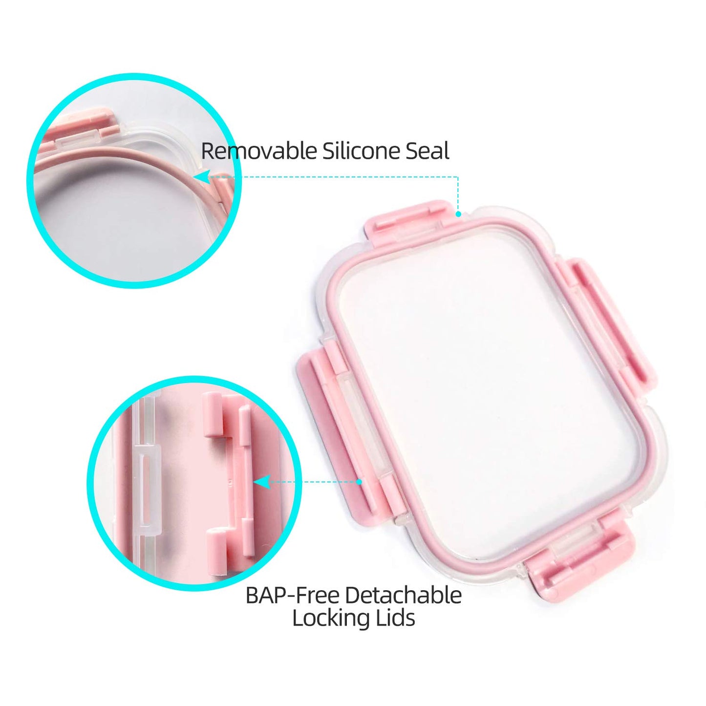 Storage containers with lids [10 pieces] Glass food storage containers, BPA-free, Clip & Close, Suitable for microwave, freezer, and dishwasher.