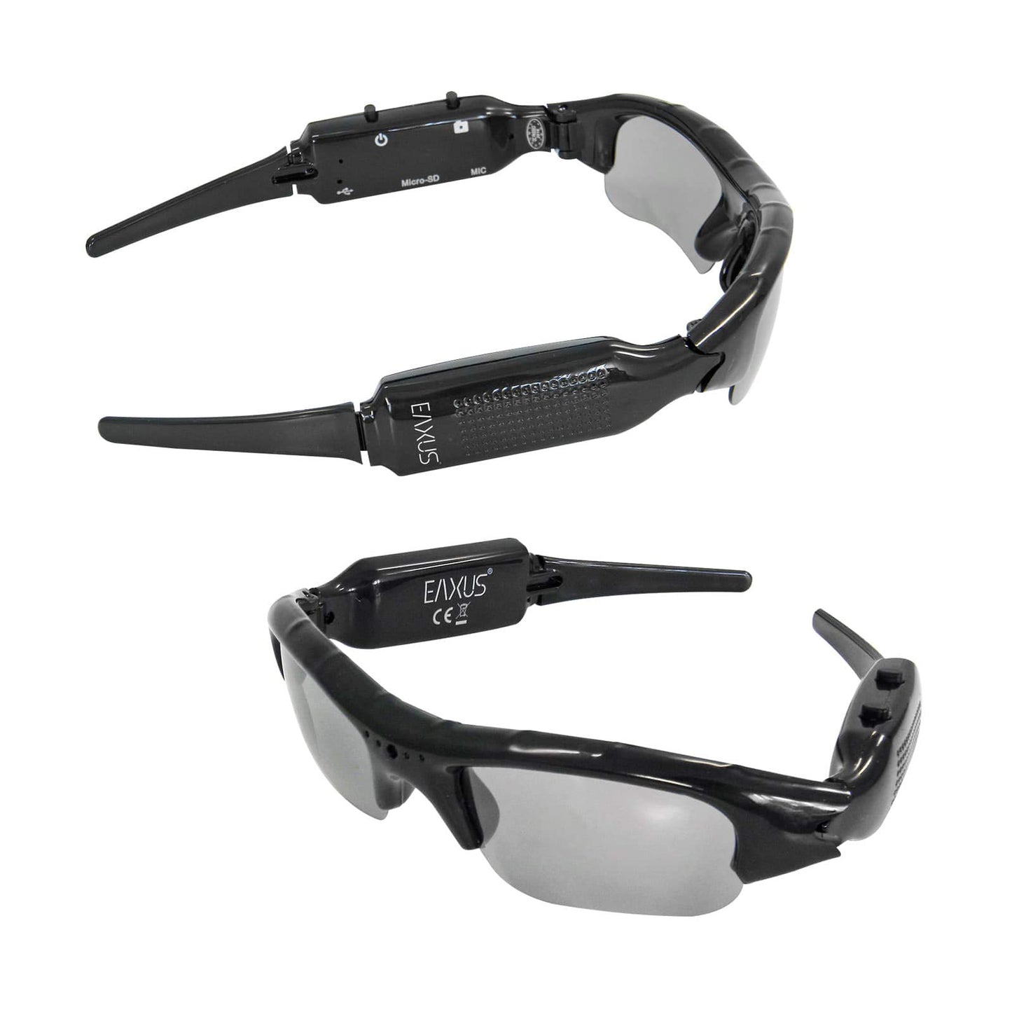 Eaxus® Action Video Glasses/Spy Glasses/Camera Glasses. Action camera with sunglasses - mini camera and microphone. Hidden video camera, camcorder VGA surveillance camera.