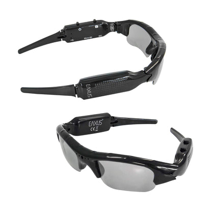 Eaxus® Action Video Glasses/Spy Glasses/Camera Glasses. Action camera with sunglasses - mini camera and microphone. Hidden video camera, camcorder VGA surveillance camera.