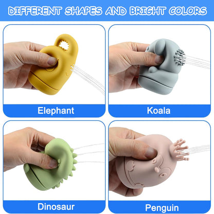BIQIQI Baby Bath Toys, 15 Pieces Bathtub Toy Baby Silicone Water Toys Kids with Spray Animals Boats Bath Spoons, Floating Swimming Pool Bath Tub Pool Bath Toy for Toddlers