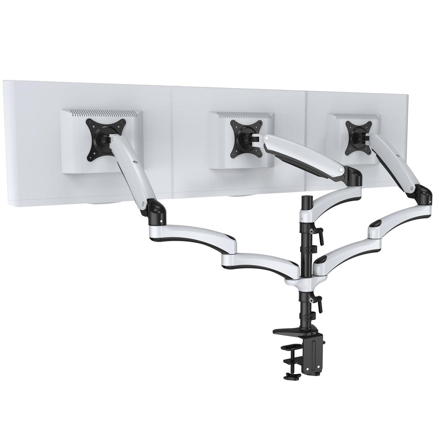 HFTEK - Monitor arm - triple bracket table mount for 3 screens from 15-27 inches with VESA 75/100 - FY138DW