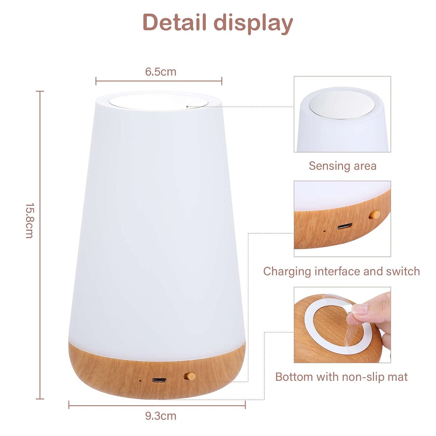 Lightess Dimmable Bedside Lamp 2 Pack Table Lamp Dimmable RGB Touch Smart Night Light Mood Light 13 Colors & Color Changing for Kids Room Bedroom Living Room Study Room etc.