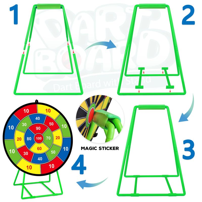 29" Double-sided Dart Board Set for Kids Game with 12 sticky balls, 6 darts, throwing game, indoor/outdoor sports fun party game, toy, birthday gifts for 3 4 5 6 7 8 9-12 year old boys girls