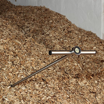 AGRETO Temperature probe, hay probe, 185 cm lance length, robust industrial thermometer, measuring range up to 110 °C, reliable temperature control, 5 years manufacturer's guarantee