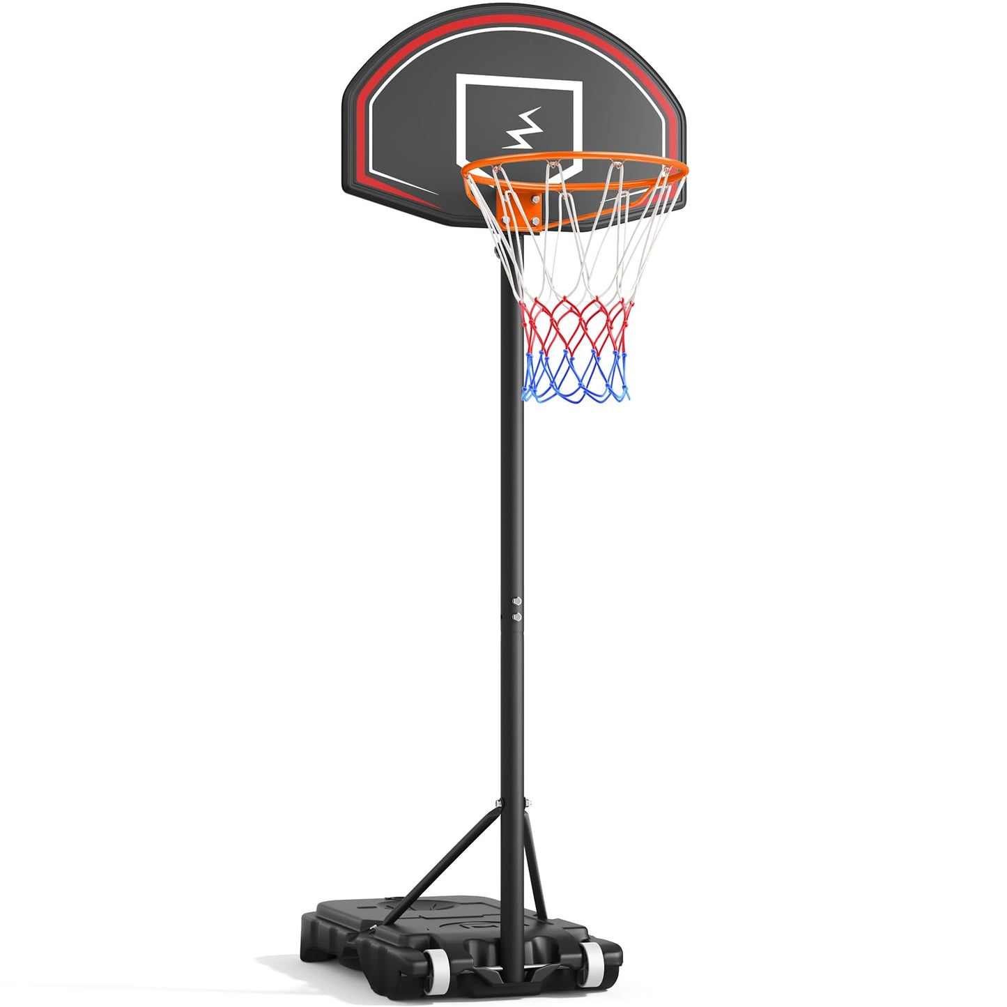 YOLEO outdoor basketball hoop for kids, 110-210cm height adjustable, portable basketball stand with wheels, portable children's basketball hoop