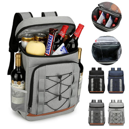 LANHUIYY Cool Backpack 30L Cooler Bag Backpack Thermal Backpack Picnic Backpack Cool Bag Large Insulated Cooler Bag Men Women for Picnics/BBQs/Camping/Outings/Shopping (gray, 30L)