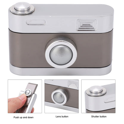Dpofirs Fidget Slider Push Slider Fidget Clicker EDC Fidget Toys, camera-shaped ADHD push slider toy for adults, metal press, click, anxiety, stress relief, slider toy for office.