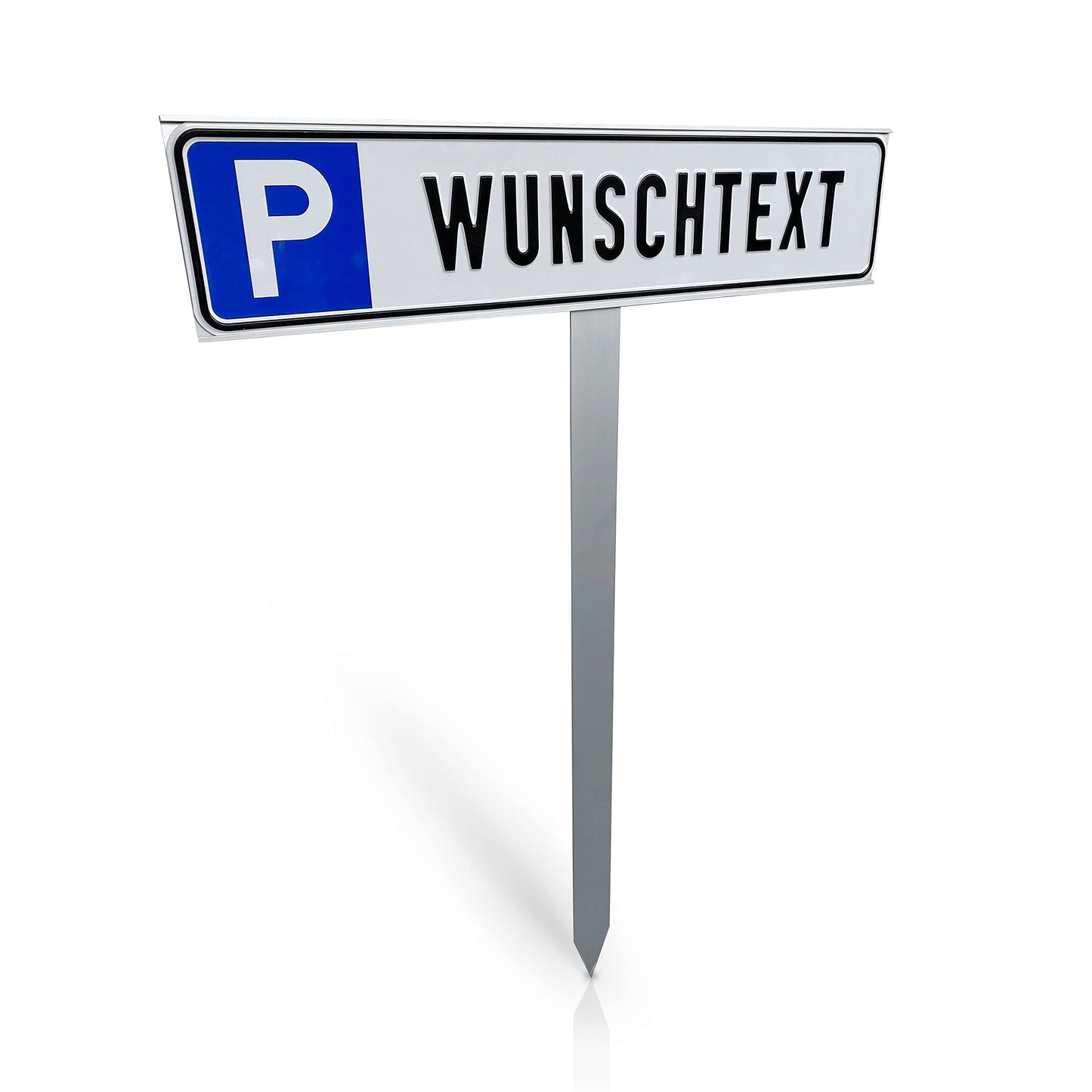 Operating equipment24 Custom parking sign with drive-in post - parking identification with custom text - post for insertion - aluminum - 52x11 cm
