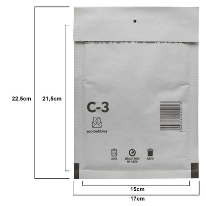 200 air bubble mailers shipping bags air bubble 170 x 225mm air bubble envelopes DIN A5 DIN A6 size C/3 C3 white padded envelopes bags