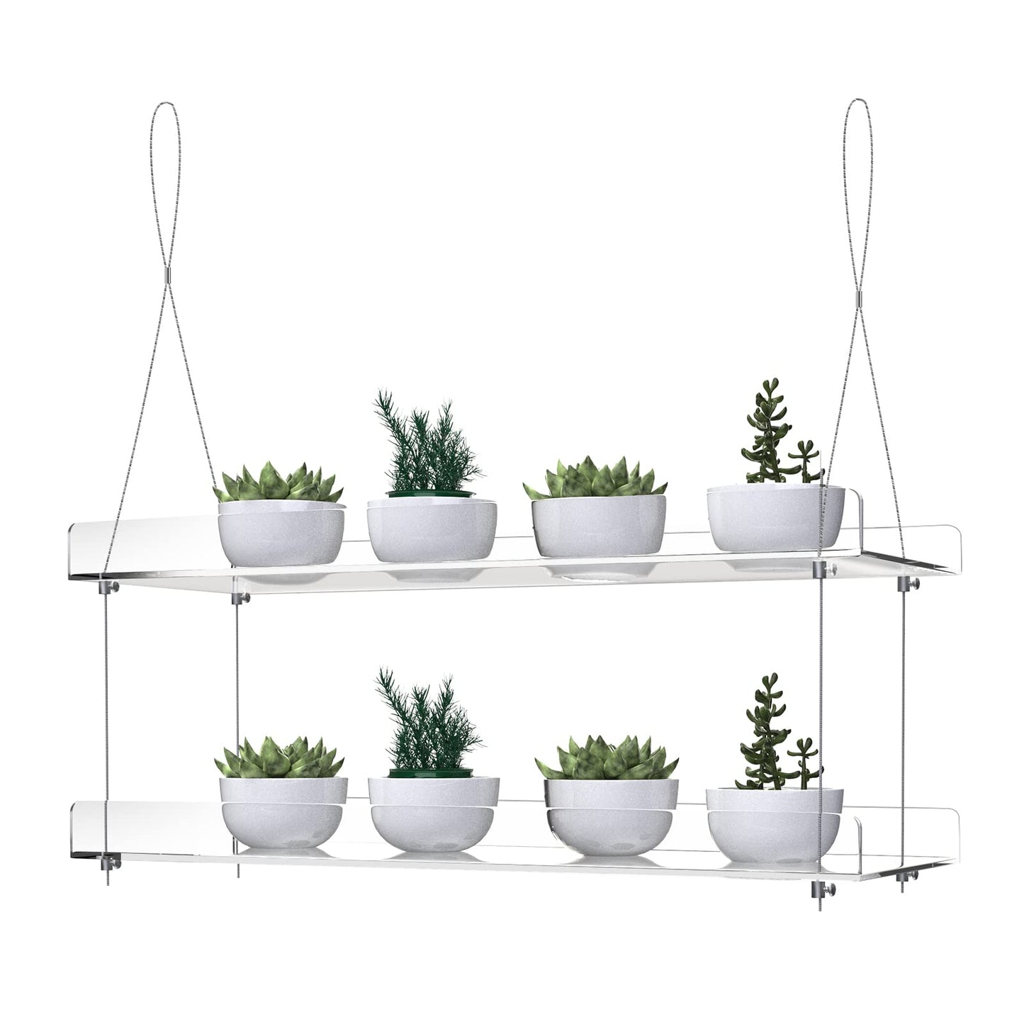 ZerzSemp Hanging Acrylic Plant Shelves for Windows, adjustable height, transparent, hanging indoor window, wall-mounted, plant tray for kitchen, bedroom, for growing herbs.