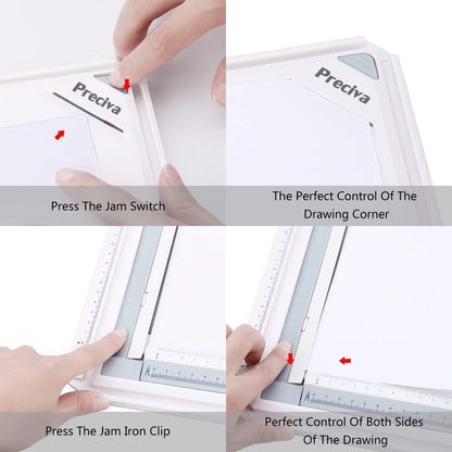 A3 drawing board, Preciva A3 drafting table with accessories 51 x 36.5 CM A3 drawing board in metric system.