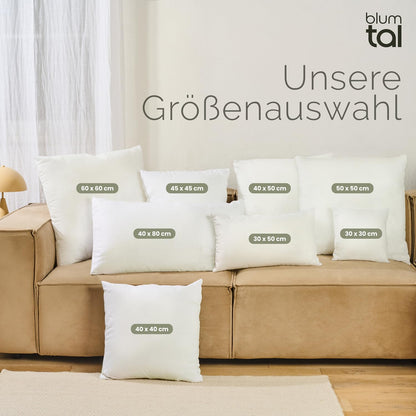 Blumtal cushion filling 50x50 cm 4-pack - Oeko-TEX certified cushion 50x50 cm filling - 50x50 cm polyester cushion - washable inner cushion 50x50 cm - cushion cover 50x50 cm - soft 50x50 cm filler pillow.