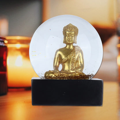 Snow globe water ball Buddha statue crystal ball desktop ornament decorations for home office tabletop decor (Buddha statue)