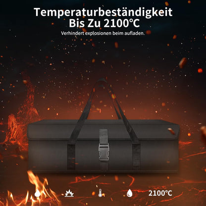 E-Bike battery bags 2 pieces, Fireproof battery bags - Ultra high temperature resistant, Waterproof, Explosion-proof, 6 layers fireproof, Lithium polymer safety bags for storage, Transport