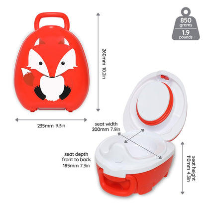 My Carry Potty - Fox Travel Potty, award-winning portable toilet seat for toddlers, that children can take with them everywhere.