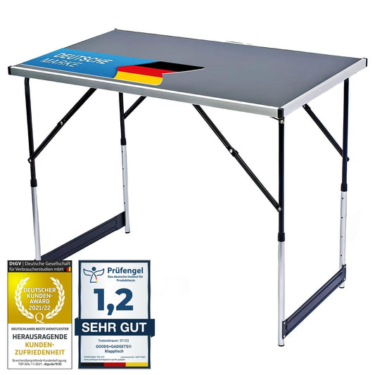 GOODS+GADGETS Folding Multifunction Table Multipurpose Camping Table Foldable Market Table Adjustable Wallpapering Table Side Table for camping in the garden for festivals markets and more.