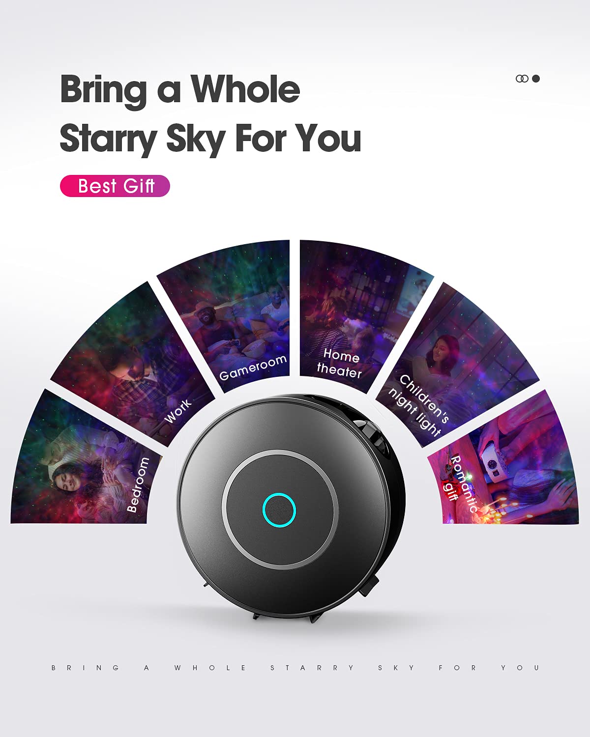 SUPPOU LED Alexa Starry Sky Projector, Smart Night Light 3D Galaxy Star Projector Lamp for Kids Adults with RG Dimming/Voice Control/WiFi Connection/Compatible with Alexa Google Assistant