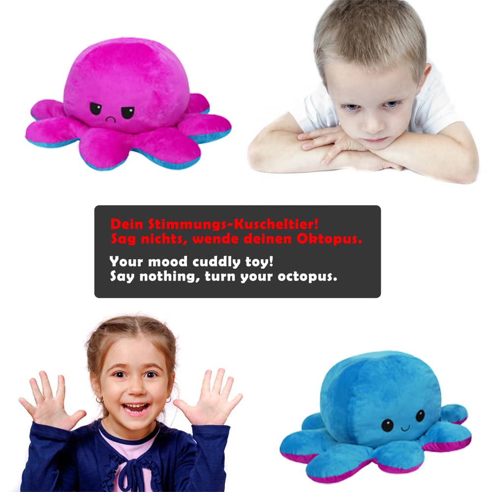 KUNSTIFY Giant Octopus Plush Toy, Mood Plush with Kraken Design, 80cm.