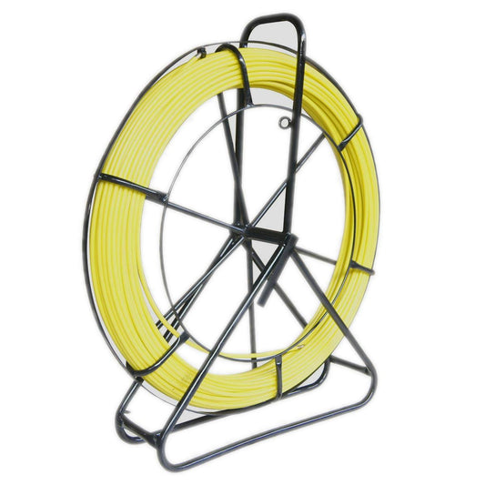 KATSU fiberglass rod 8x120M fish tape fiberglass cable wheel tube rodder with steel stand and brake, fiberglass electrical cable installation tool, cable pulling fish tape retriever