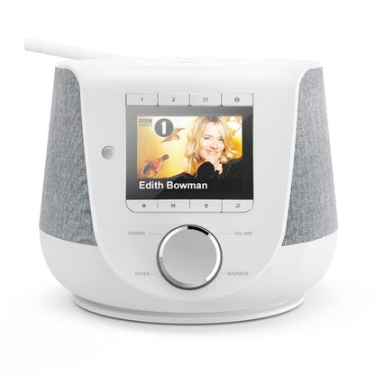 Hama internet radio with digital radio reception & phone charging function, Smart Radio DIR3200SBT (WLAN/DAB/DAB+/FM, Bluetooth/Spotify streaming, station buttons, radio alarm clock, UNDOK app) mini internet radio