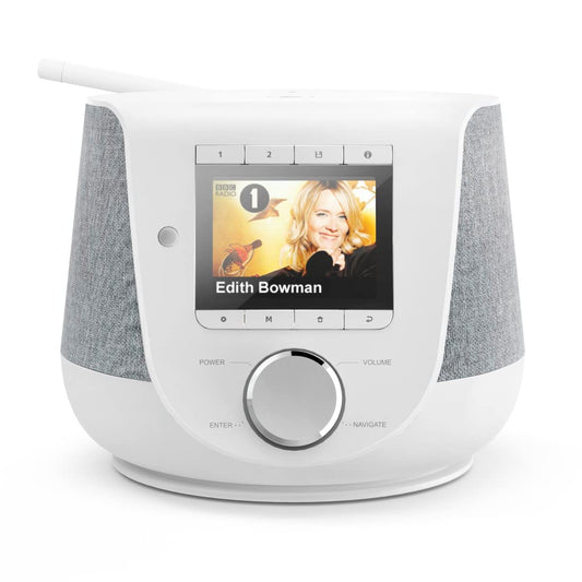 Hama internet radio with digital radio reception & phone charging function, Smart Radio DIR3200SBT (WLAN/DAB/DAB+/FM, Bluetooth/Spotify streaming, station buttons, radio alarm clock, UNDOK app) mini internet radio