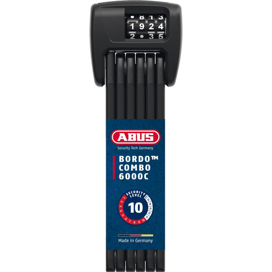 ABUS folding lock Bordo 6000C with SH lock holder - combination lock made of hardened steel - with 4-digit code - ABUS security level 10 - length 90 cm