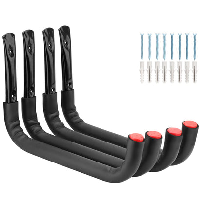 PiPaFox Garage Storage Hooks, each can hold up to 45KG, suitable for heavy kayak storage racks, wall hangers for canoe, ladder, bike, folding chairs, surfboard, snowboard, hose and tools.