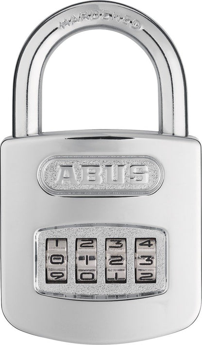 ABUS combination lock 160/50HB50 - padlock with high shackle and individually adjustable code - 35837 - ABUS security level 6 - Silver
