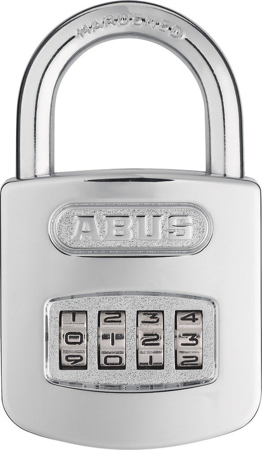 ABUS combination lock 160/50HB50 - padlock with high shackle and individually adjustable code - 35837 - ABUS security level 6 - Silver