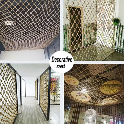 KACQIYT Children Safety Net, Climbing Net, Stair Balcony Fall Protection Net Partition Ceiling Net Playground Safety Net Obstacle Protection Garden Fence Net Decorative Hemp Rope Net Indoor and Outdoor
