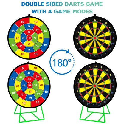 29" Double-sided Dart Board Set for Kids Game with 12 sticky balls, 6 darts, throwing game, indoor/outdoor sports fun party game, toy, birthday gifts for 3 4 5 6 7 8 9-12 year old boys girls