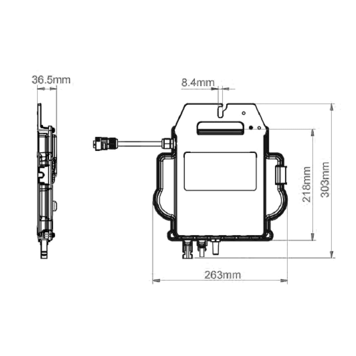 APsystems microinverters with WiFi & Bluetooth, PV VDE Certified, Plug & Play inverter ideal for balcony solar systems (EZ1-SPE 400W with connection cable)