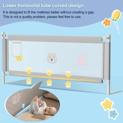 Ikodom bed rail 2X 200cm and 1x 180cm, adjustable height from 70-98cm, bed guardrail, safety rail for kids, easy to assemble baby bed rail.