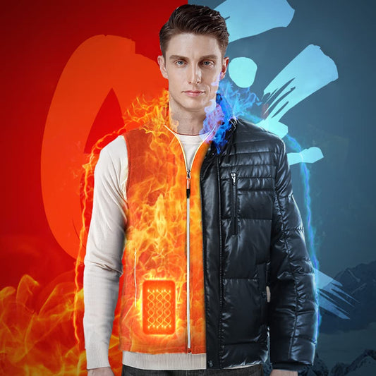 Heated vest for women and men, polar fleece heated vest, warm jacket, unisex electric USB heated vest, ideal for hiking, cycling, hunting (XL).