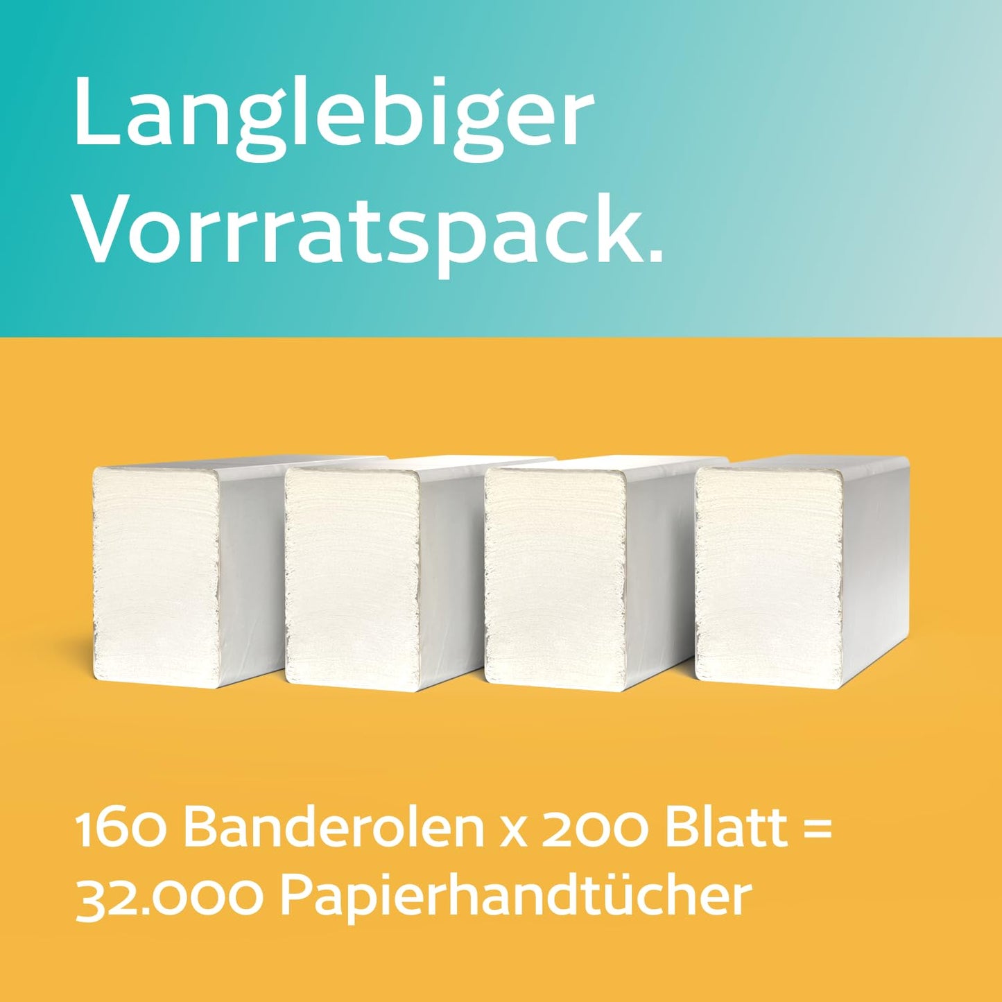 32,000 2-ply paper towels - B-grade - ZZ-fold - 24 x 23 cm - lint-free - absorbent - 160 x 200 sheets - folded: 24 x 11.5 cm - hand towel paper for PT3, PT4 & H3 dispensers
