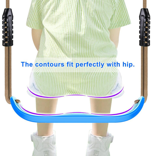 SELEWARE Non-Slip Plastic Swing Seat, sturdy tree swing set with adjustable rope and carabiners for kids and adults, for indoor and outdoor use, Blue, 2-Pack