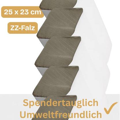 Paper towels 25x23 cm V-fold - 5000 pieces | 1-ply folded towels made of recycled paper | Disposable paper towels for dispensers | Bulk pack for office, workshop & gastronomy - Enpack Pakla