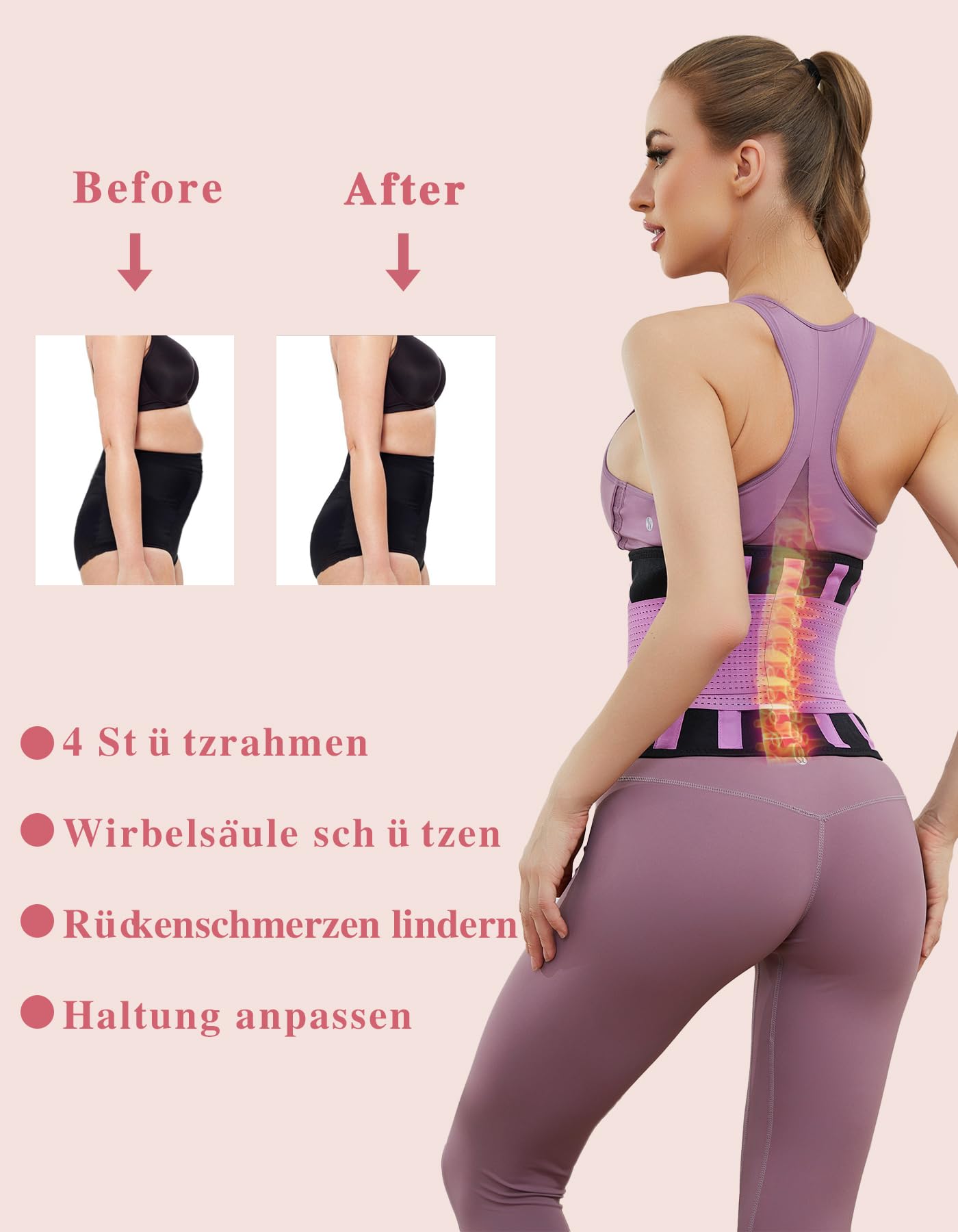 SIHOHAN Waist Trimmer Belt, Sweat Belt Fitness Belt, Adjustable Waist Trainer Belt, Waist Trainer, Belly Belt for Men and Women (Purple, S)