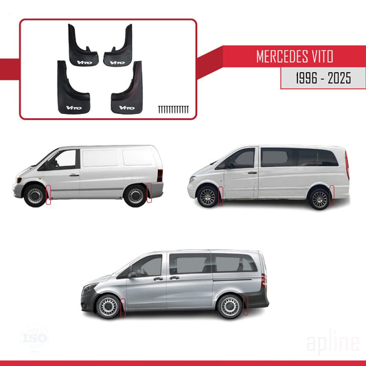 Alpine mudguards splash guard for Mercedes Vito Front + Rear 4-piece set